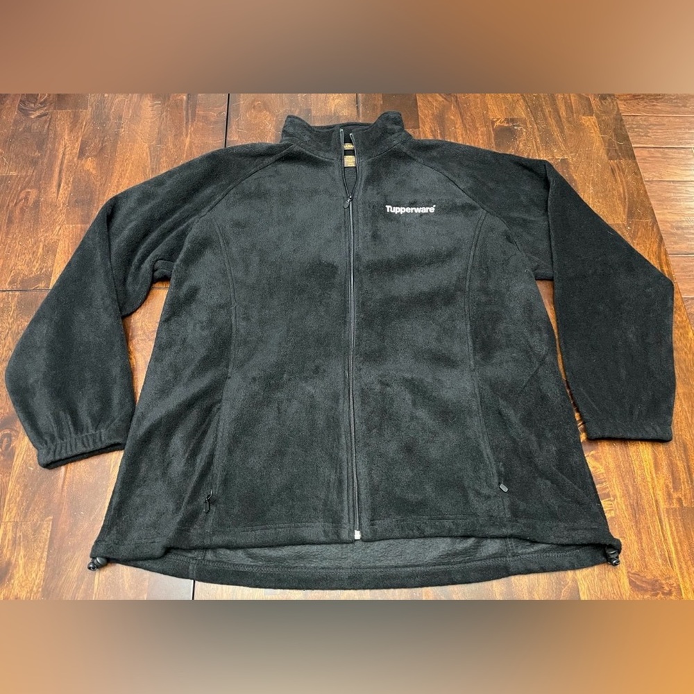 Tupperware Black Full Zip Fleece Jacket Women’s Size 2XL
